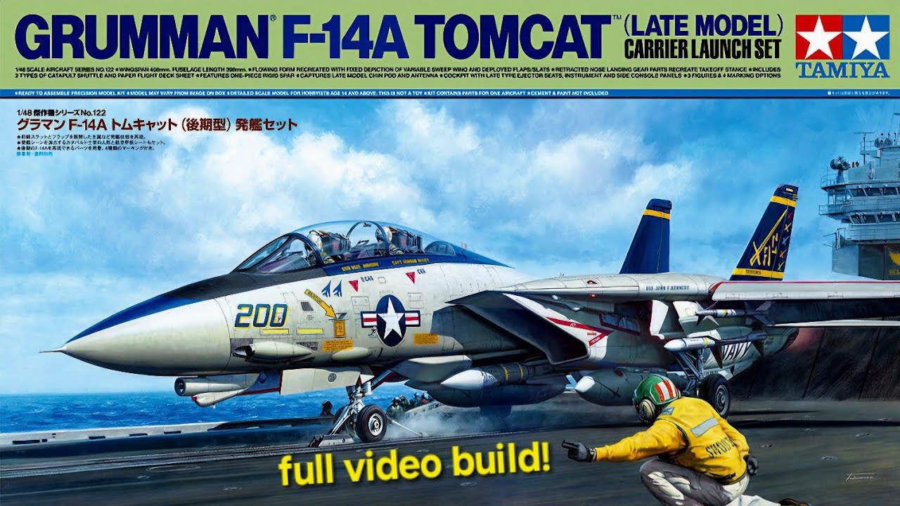 FULL VIDEO BUILD 1:48 TAMIYA F-14A Tomcat - (Maverick Movie)