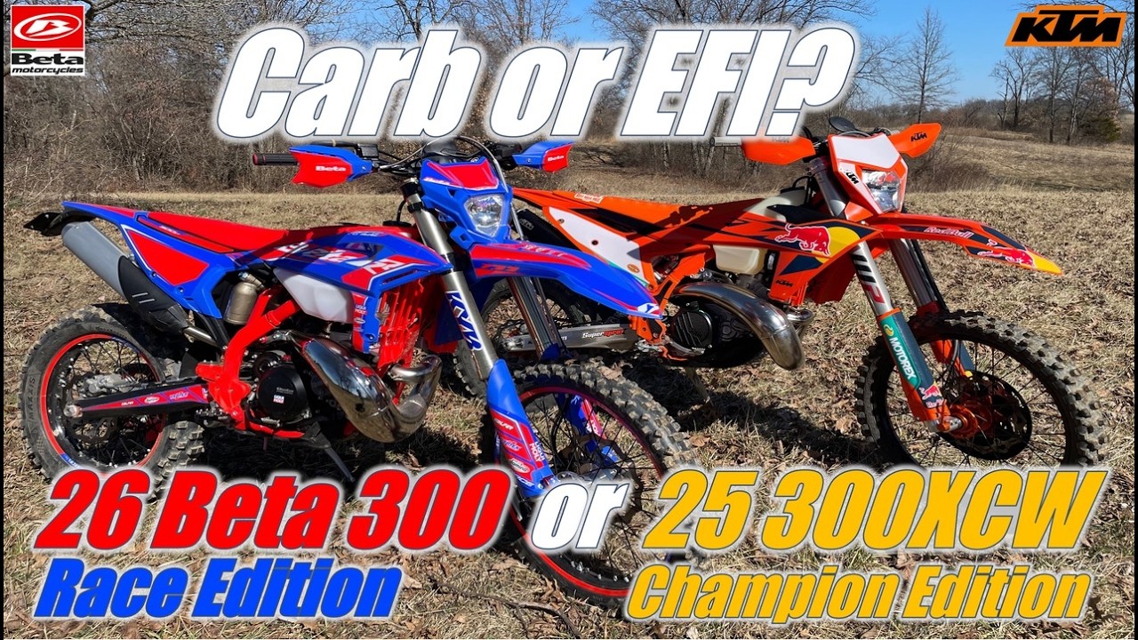 Карбюратор или электронный впрыск топлива? KTM Beta 300 Race Edition 2026 года или KTM 300 Champi...