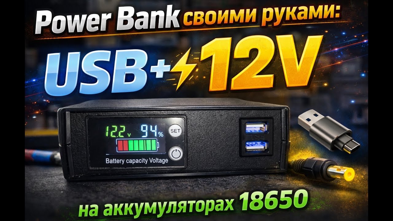 Power Bank своими руками: USB + 12V на аккумуляторах 18650