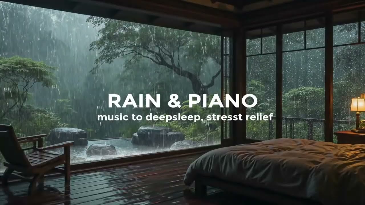 (No Ads) Rain and Soft Piano for Healing Sleep – Relaxing Music to Calm the Mind and Soothe the Soul