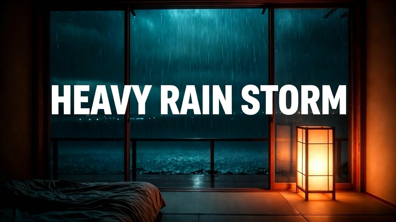 Japanese Room Rainstorm 🌧️ 10 Hours Thunder for Sleeping