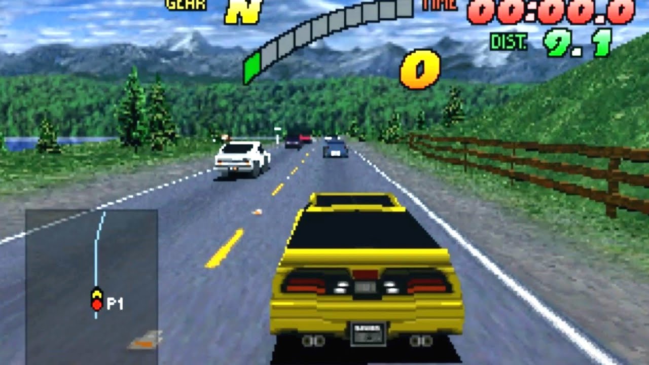 Over Drivin` GT-R (SEGA SATURN) 1996. Gameplay: Fairlady Z 300ZX. Alpine Simulation