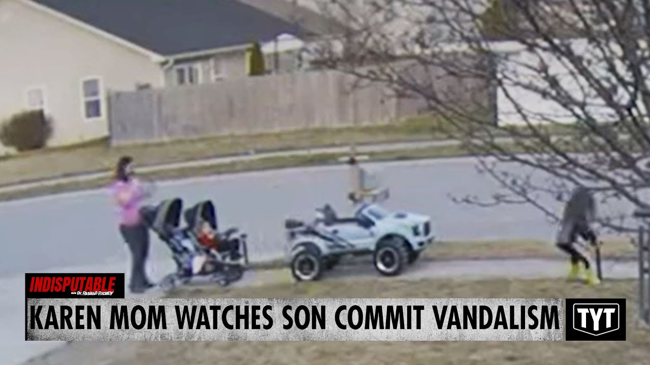 Karen Mom Watches As Young Child Commits Vandalism