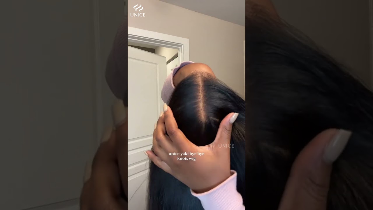UNice Bye Bye Knots Wig 7x5 Glueless Lace Black Yaki Wig With Bleached Knots