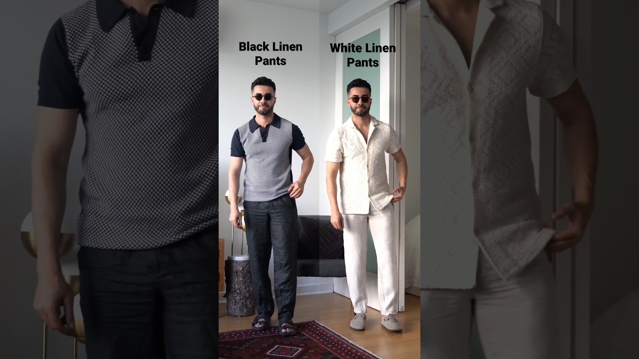 Black or White linen pants. Which one do you prefer? #linen #linenfashion #pants