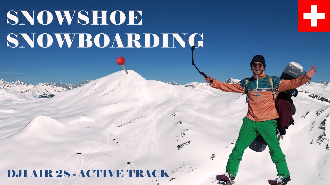 Snowshoeing & Snowboarding with magic sunset! 🌄