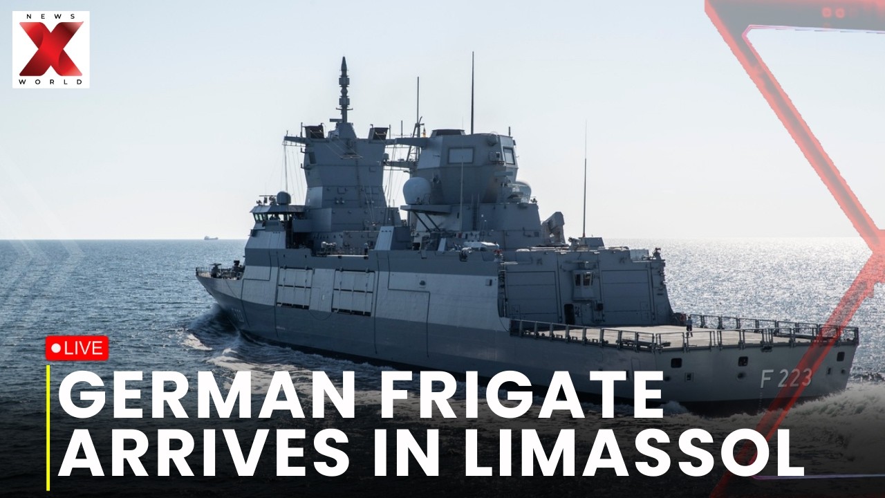 German Navy warship LIVe German frigate Nordrhein-Westfalen arrives at Limassol port Cyprus