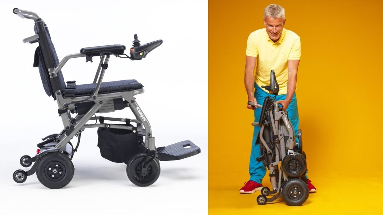 Invacare Kompas, faltbarer Elektro-Rollstuhl, 6 km/h, flugzeugkonforme Lithium-Ionen-Batterie(#60)