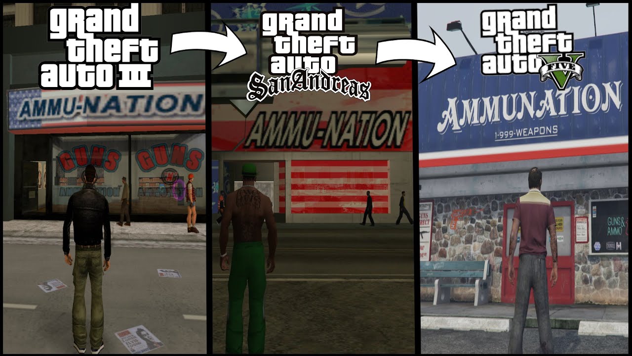 ЭВОЛЮЦИЯ AMMU-NATION В ИГРАХ СЕРИИ GTA (2001-2022) ПОЯВЛЕНИЯ МАГАЗИНА АММУ-НАЦИЯ В ИГРАХ ГТА