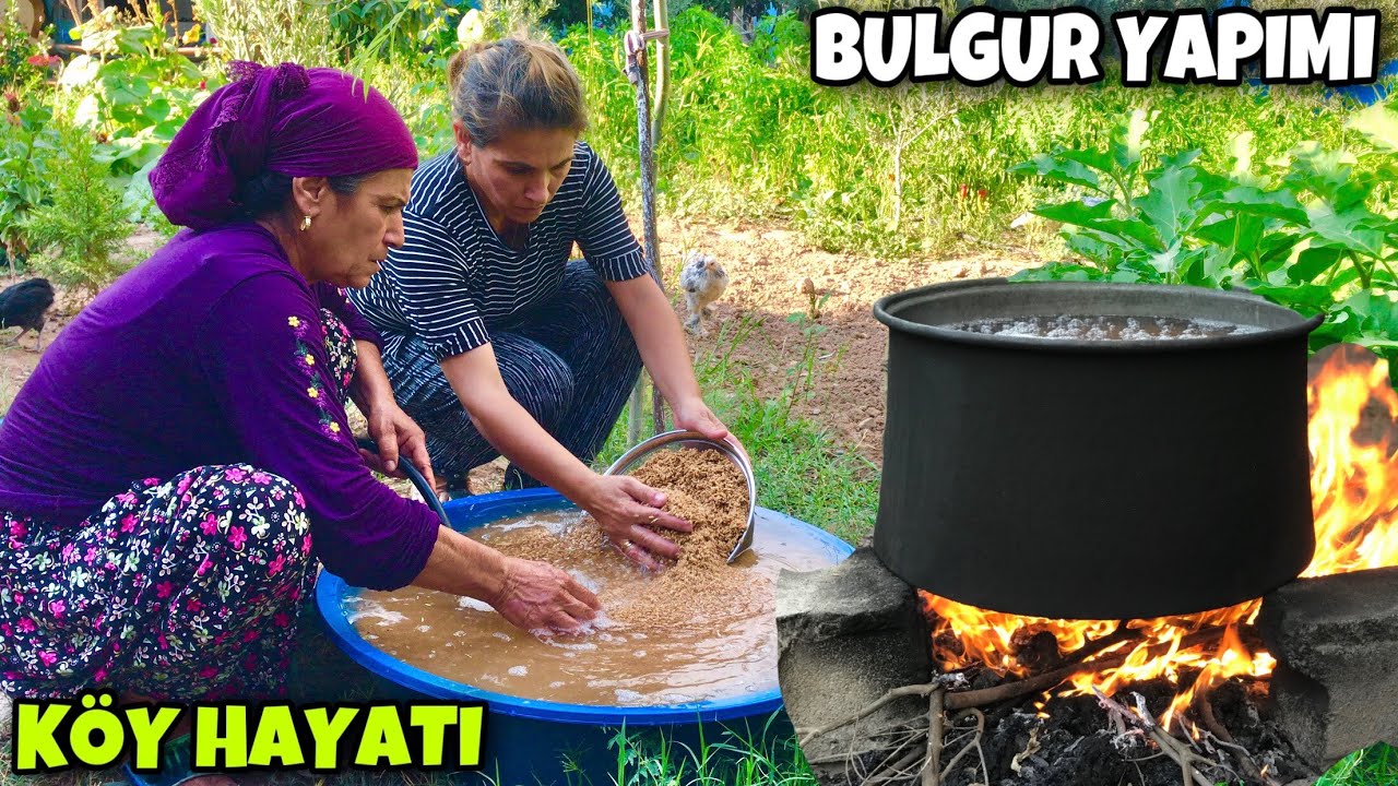 ABLAMIN EVİNE 1 Kazan Bulgur Yaptık Doğal Yemek'lik Bulgur Yapımı
