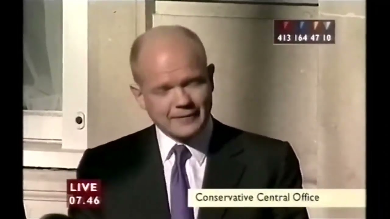 William Hague announcing his resignation as Conservative Party Leader (2001)