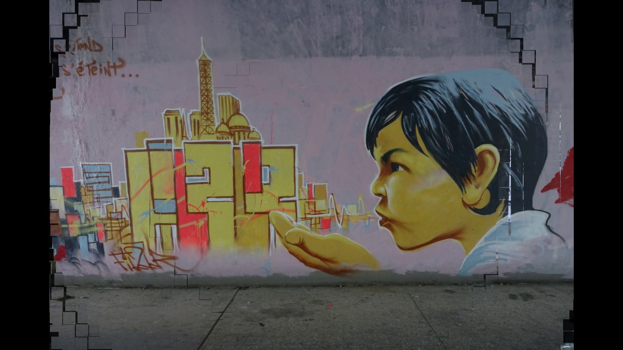 Canal Graffiti - Canal de Saint-Denis - Paris France - featuring Fran&ccedil;oise Hardy & Jacques Dutronc