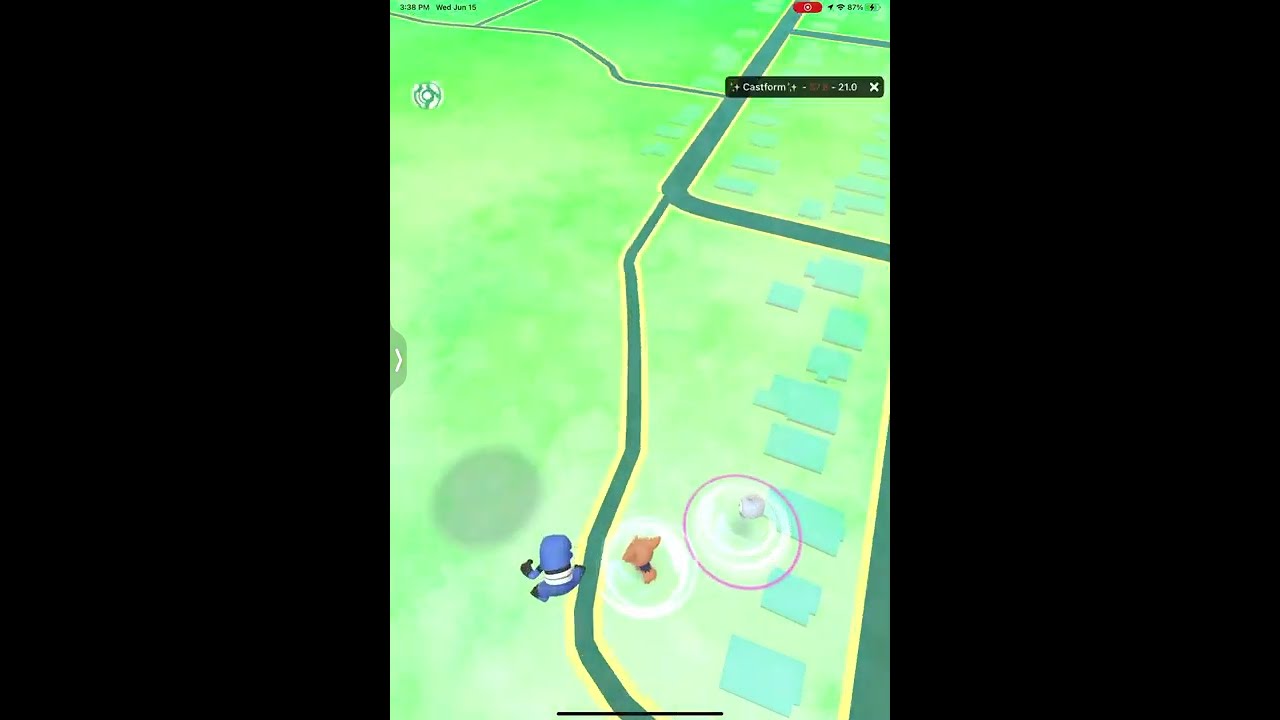 Pok&eacute;mon go ( I got a shiny ✨ Castform ) using SpooferPro