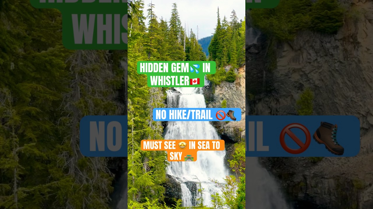 WHISTLER&rsquo;S HIDDEN GEM💎| WATERFALL💧| FAMILY FRIENDLY😍| #ytshorts #travel #britishcolumbia