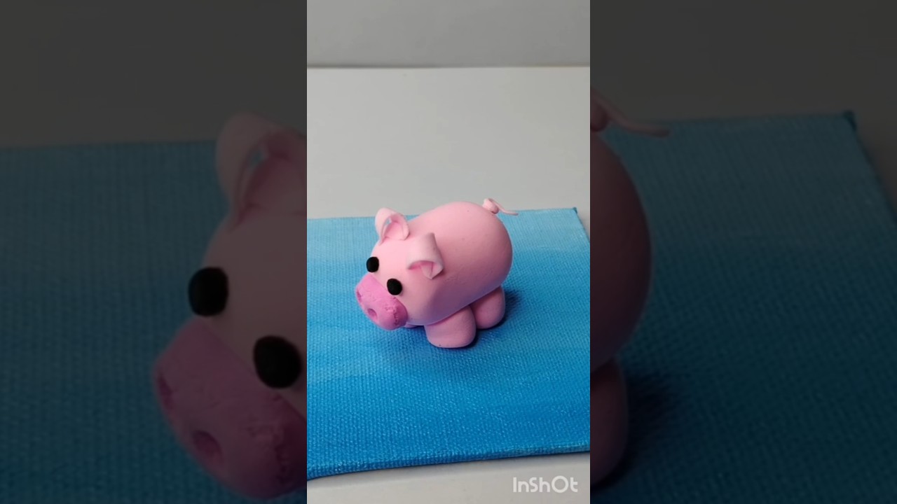 How to Make pig 🐷 use super clay | Diy clay pig #handmade #clayart #shorts #kidscraft #animales #art