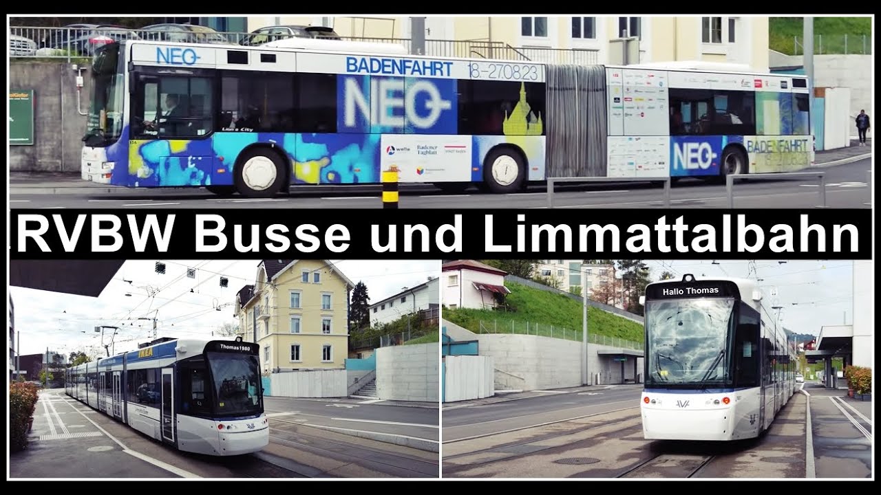 RVBW Busse und AVA Limmattalbahn beim Bahnhof Killwangen-Spreitenbach, Kanton Aargau, Schweiz 2023