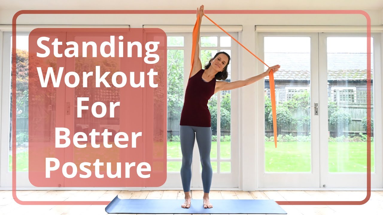 Pilates Standing Workout For Better Posture - Resistance Band 15 mins