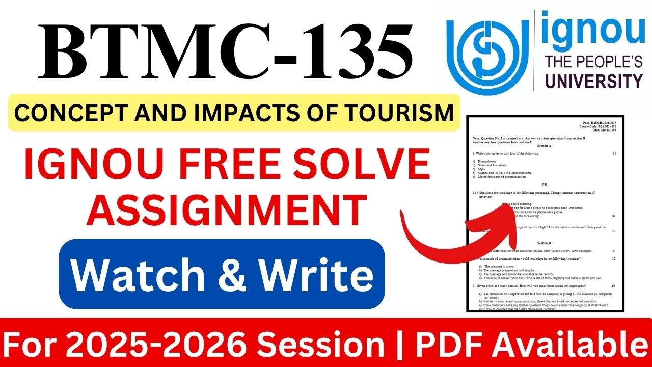 IGNOU BTMC-135 2025-2026 Solve Assignment | IGNOU Free Solve Assignment 2025-2026 | IGNOU |