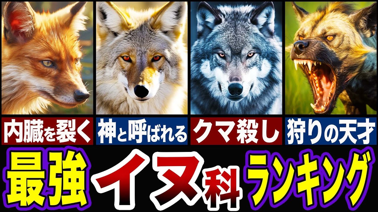 【衝撃】イヌ科１位がカッコ良すぎる…!!犬科動物最強ランキングTOP5【ゆっくり解説】