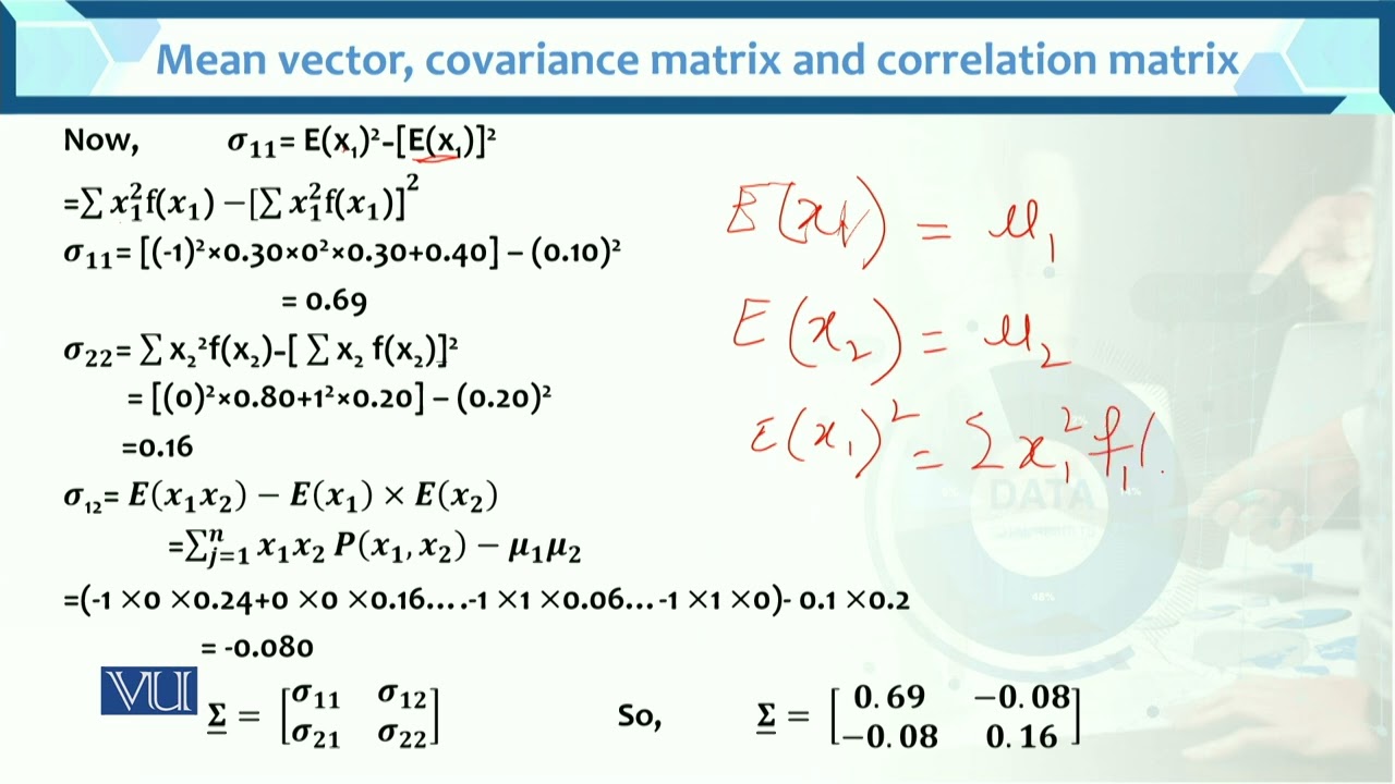 Mean Vector, covariance matrix and correlation matrix | Multivariate Analysis | STA633_Topic010