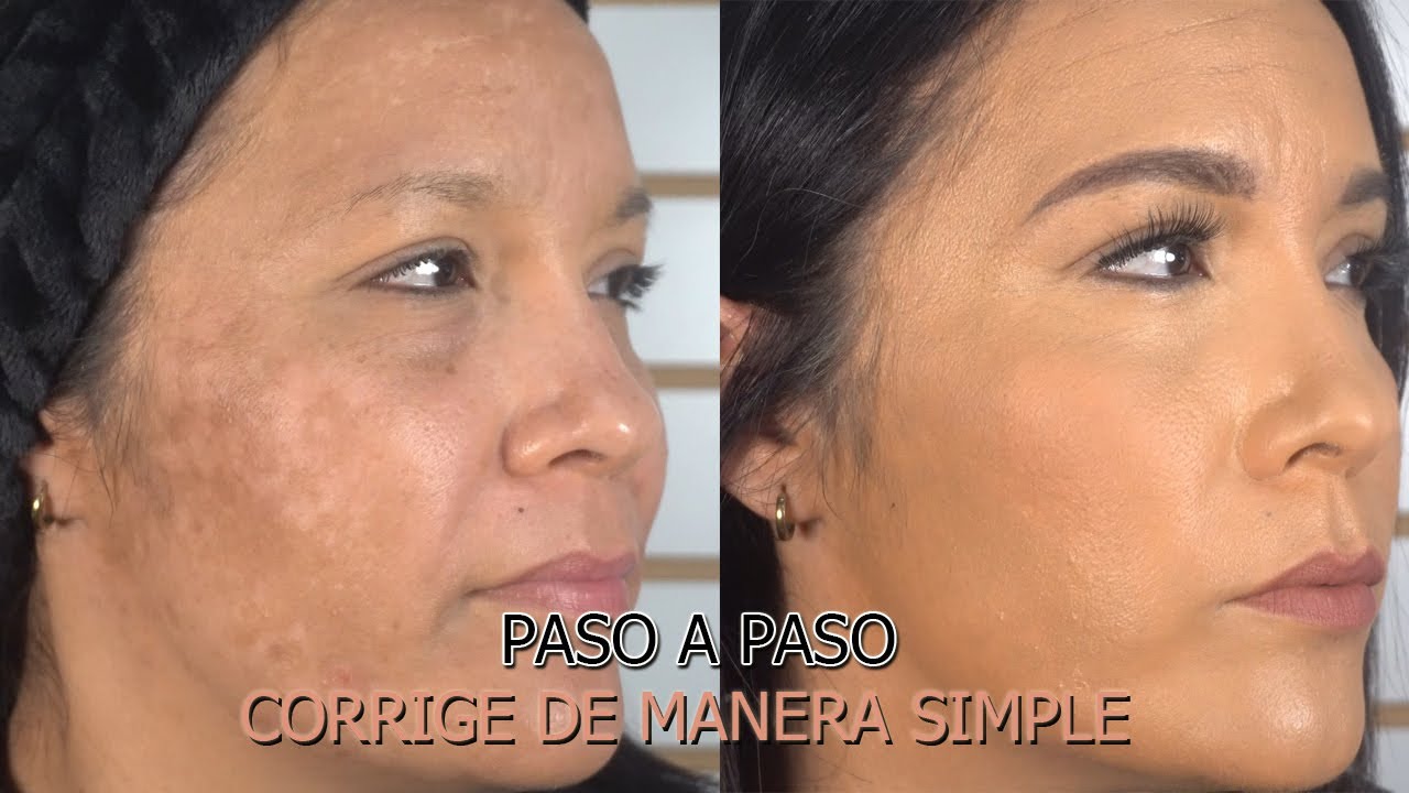 COMO TAPAR MANCHAS EN LA CARA DE MANERA FACIL - MAQUILLAJE CORRECTIVO