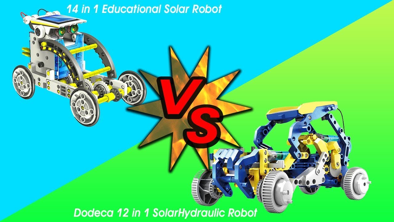 Dodeca 12 in 1 SolarHydraulic Robot (OWI-MSK618) VS 14 in 1 Educational Solar Robot (OWI-MSK615)