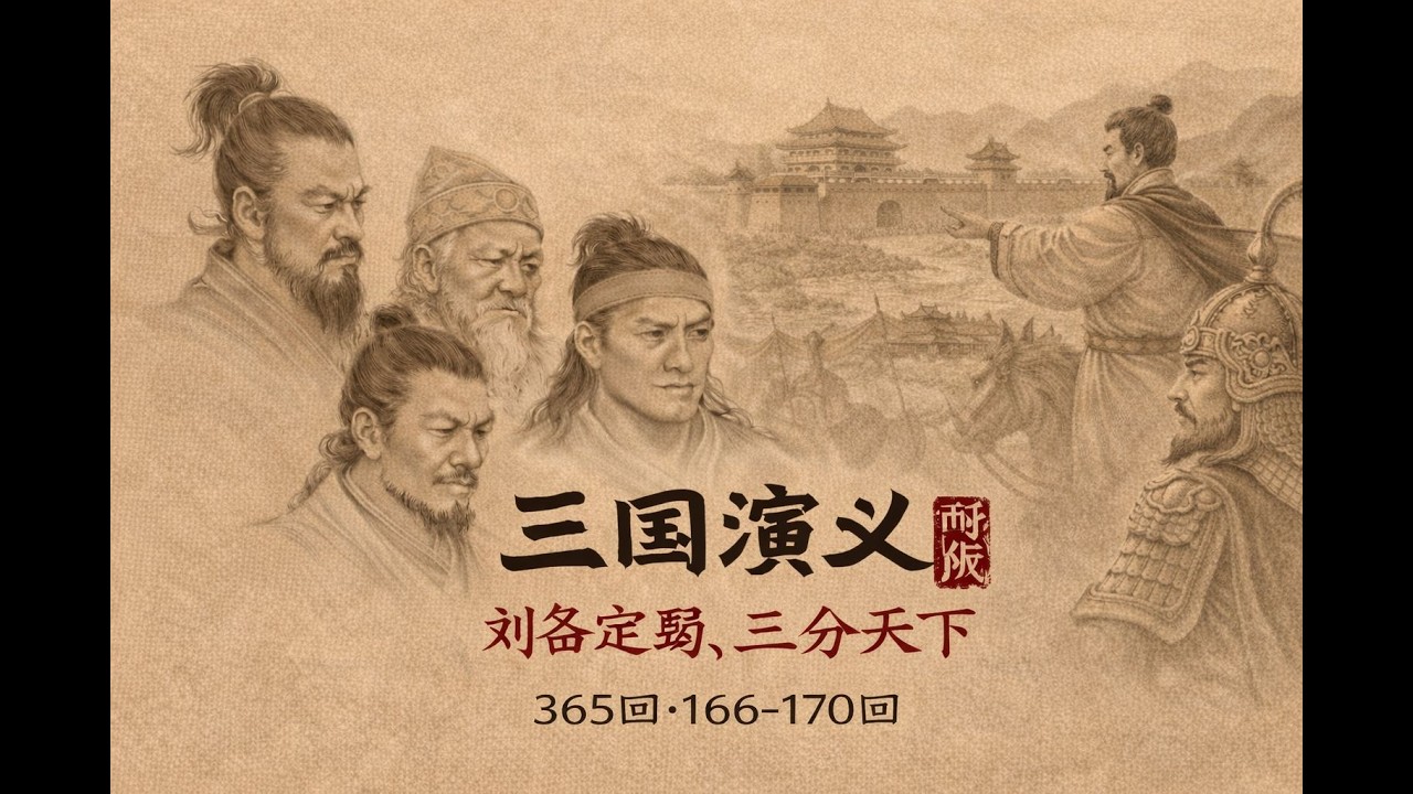 三国演义， 袁阔成， 365 回， 166-170 回