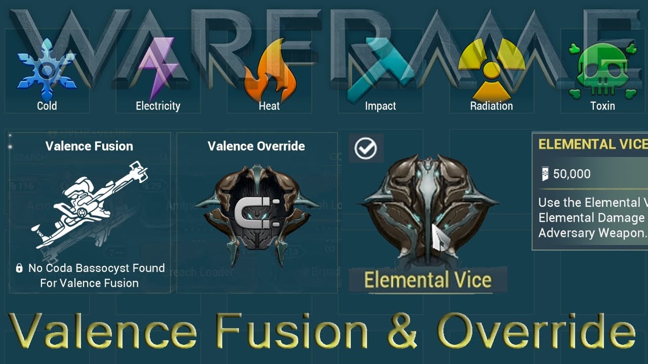 Warframe &mdash; объяснение слияния и переопределения валентности