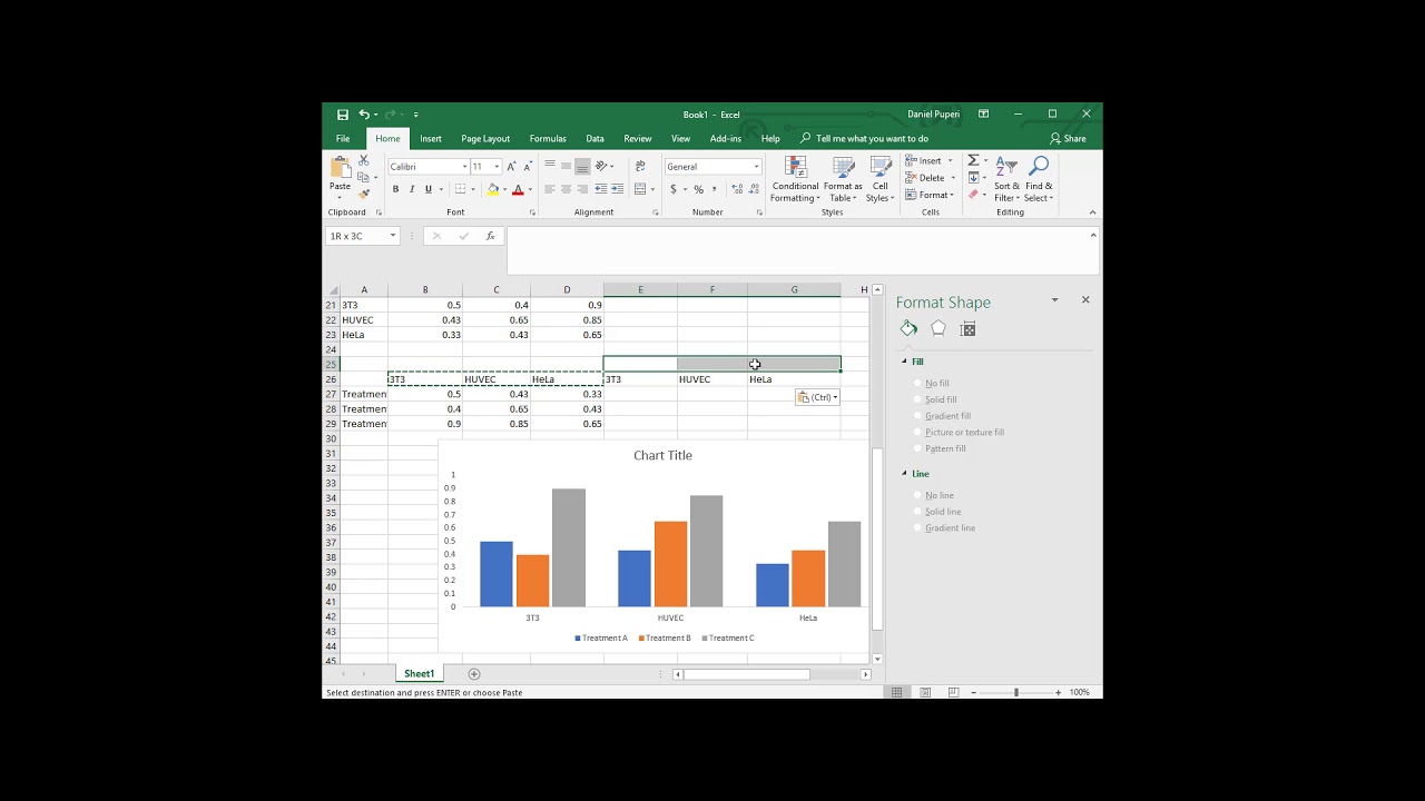 Making bar charts with multiple groups using Microsoft Excel