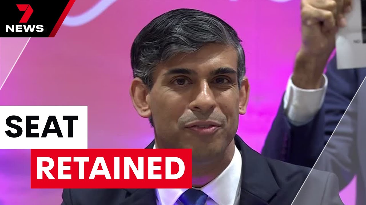 Rishi Sunak speaks after retaining his seat in the UK Election | 7NEWS