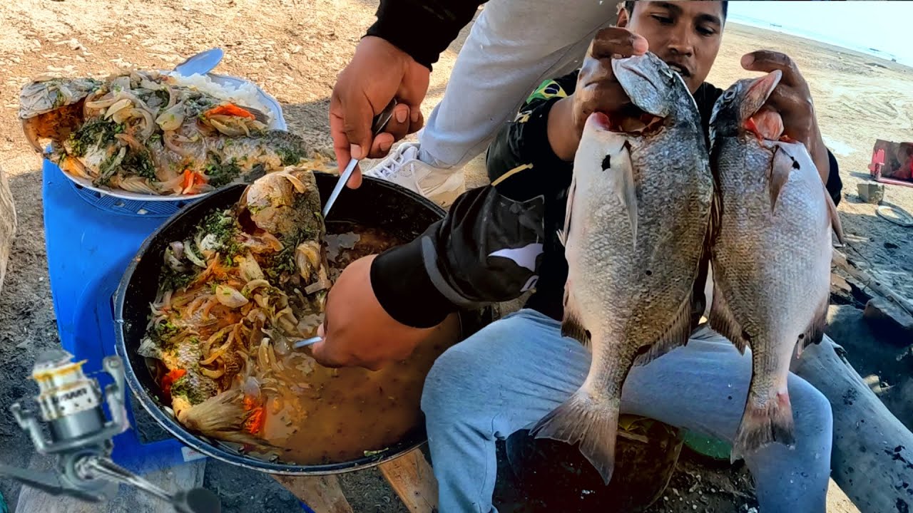 Pescamos Chitas grandes y preparamos un super Sudado en la playa
