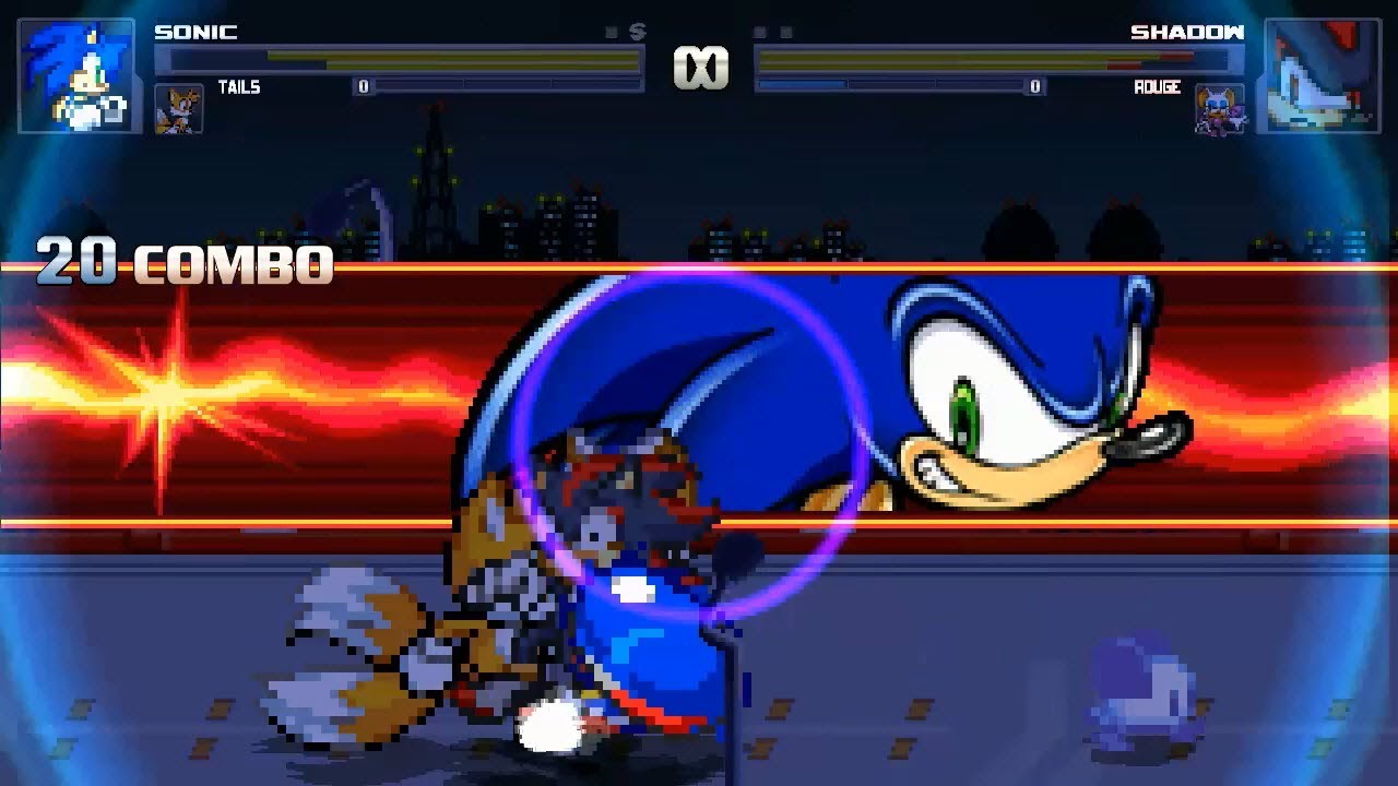 SONIC BATTLE LOST ENDING NEO MUGEN 3# SONIC , TAILS VS SHADOW , ROUGE