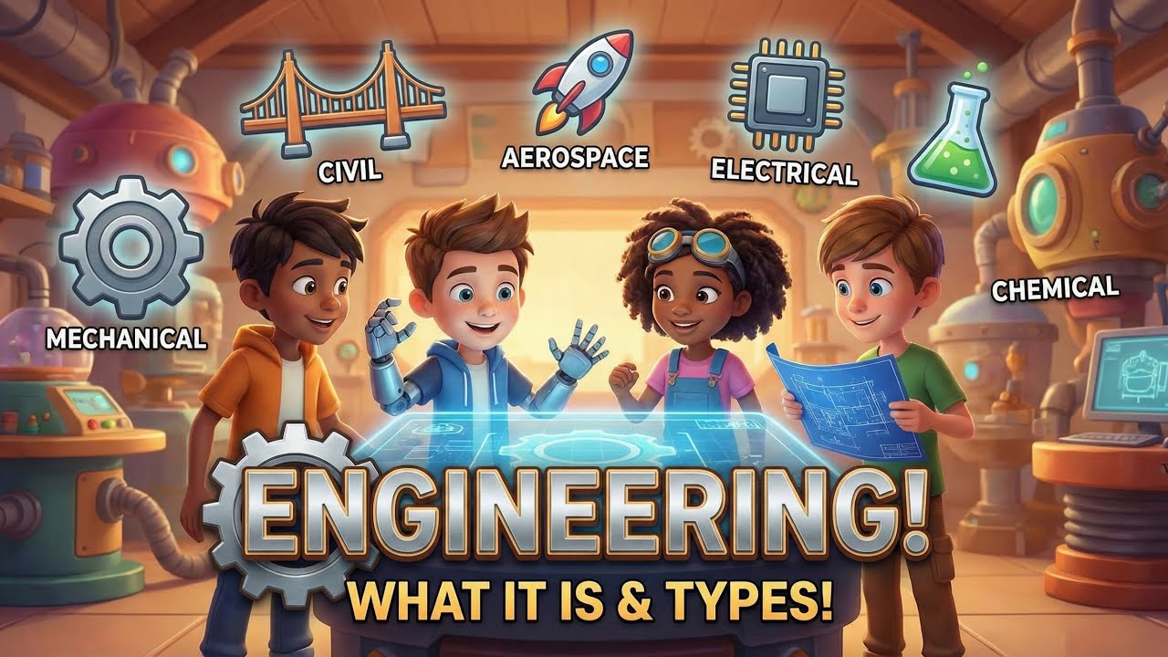 What is Engineering? 🛠️ Types of Engineering & Engineering Design Process Explained for Kids!