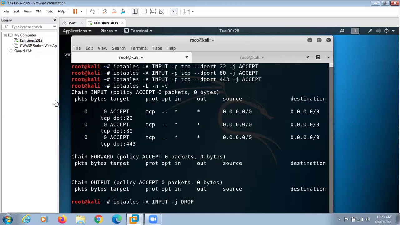 Demonstration of iptables commands. #iptables #firewall #security #demo #examples