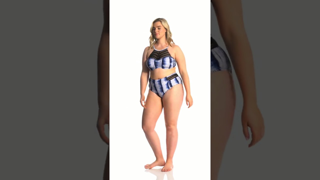 Raisins Curve Plus Size Indigo Nights Bermuda Bikini Top | SwimOutlet.com