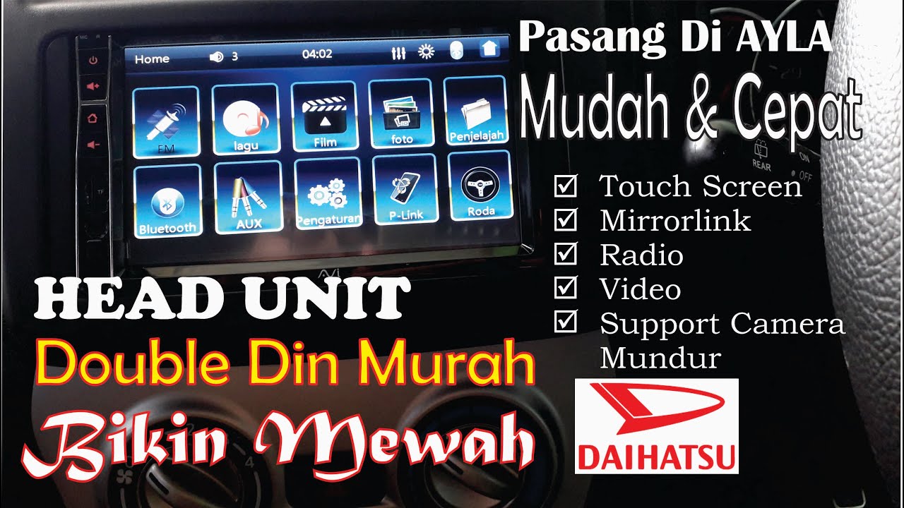 PASANG HEAD UNIT DOUBLE DIN AVI 1800 DSA MURAH TAPI NGGAK MURAHAN...!!! FITURNYA KEREN...!!!