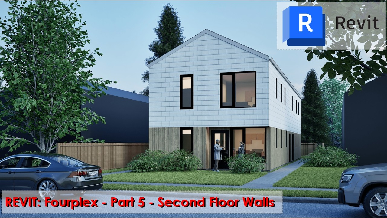 Revit Step By Step for Beginners: Creating a fourplex - Part 5: Second Floor Walls