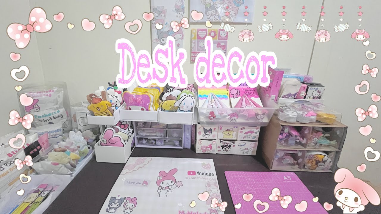 Desk decor/Organizing/Cleaning my table sanrio 2025 |Samthingsvlog✨ #deskdecor #deskorganization