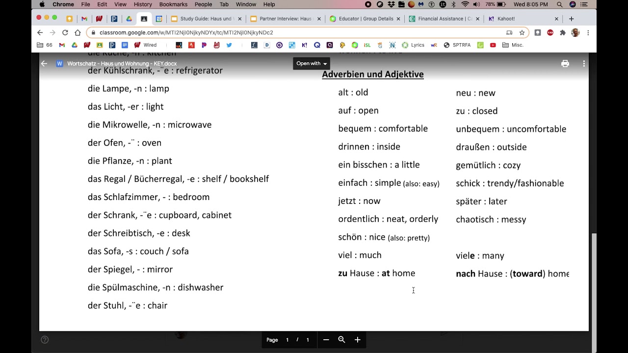 Video Tutorial: Study Guide - Haus und Wohnung