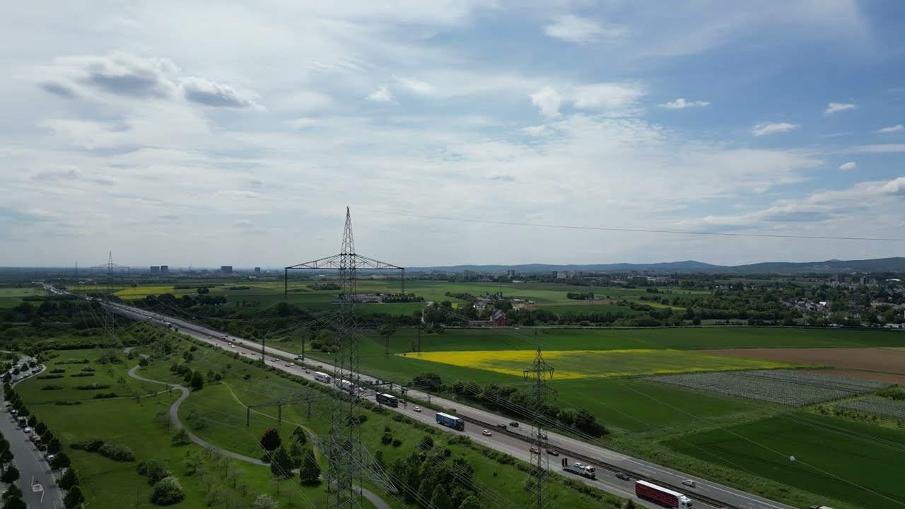 Drone Flight over the Riedberg District in Frankfurt am Main.