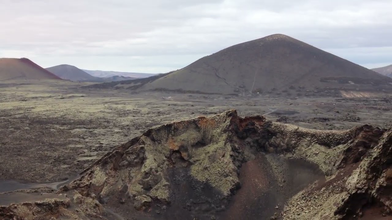 visiting a volcano field on a volcanic island in the Canary Islands