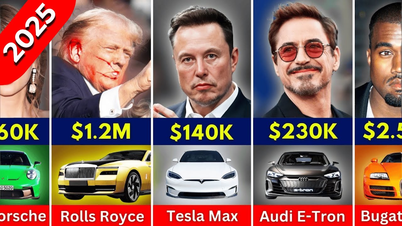 🤑 Top 100 Luxury Celebrity Cars 2025 Updated - Hollywood & Singers