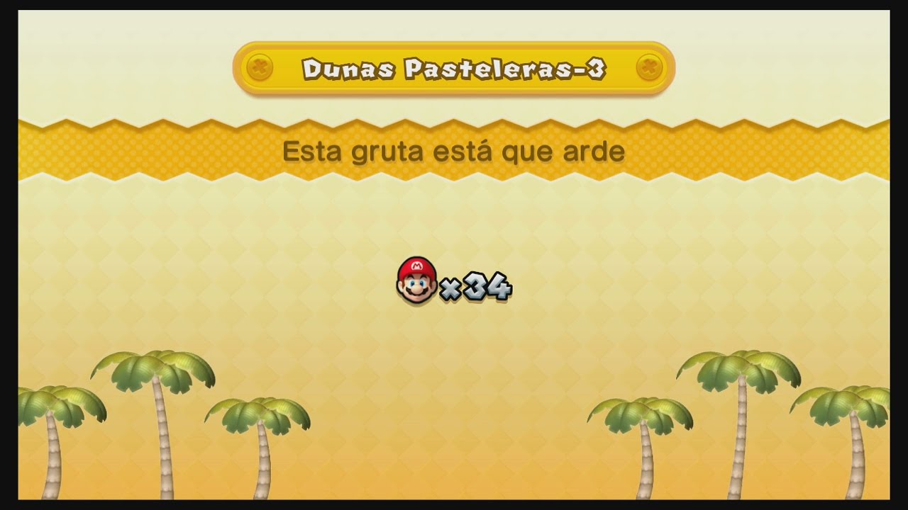 New Super Mario Bros. U: Dunas Pasteleras - 3. Esta gruta está que arde