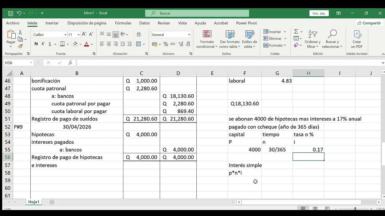 Partida pago de intereses