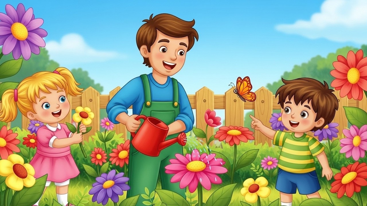My Father Has a Garden 🌸 | Cute Nursery Rhyme for Kids | Fun Sing Along Song