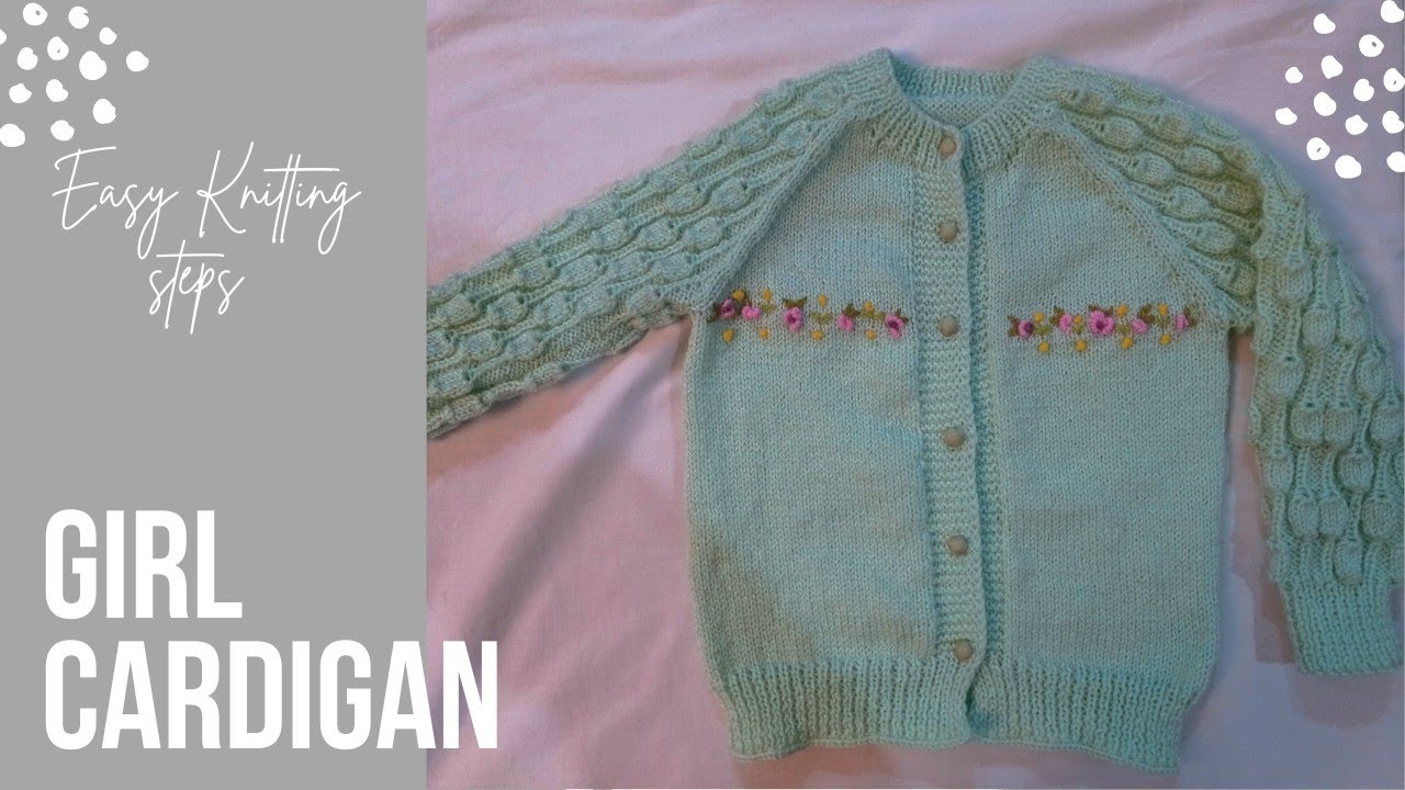 Baby Girl Cardigan Knitting Tutorial for 3-4 year old | Baby Sweater For Beginners