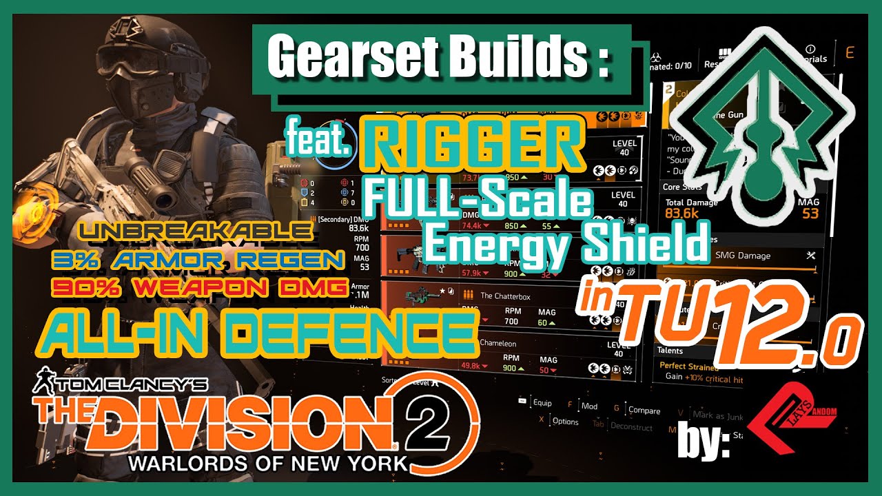 Rigger Gearset FULL-Scale Energy Shield | The Division 2 | TIPS by Random Plays