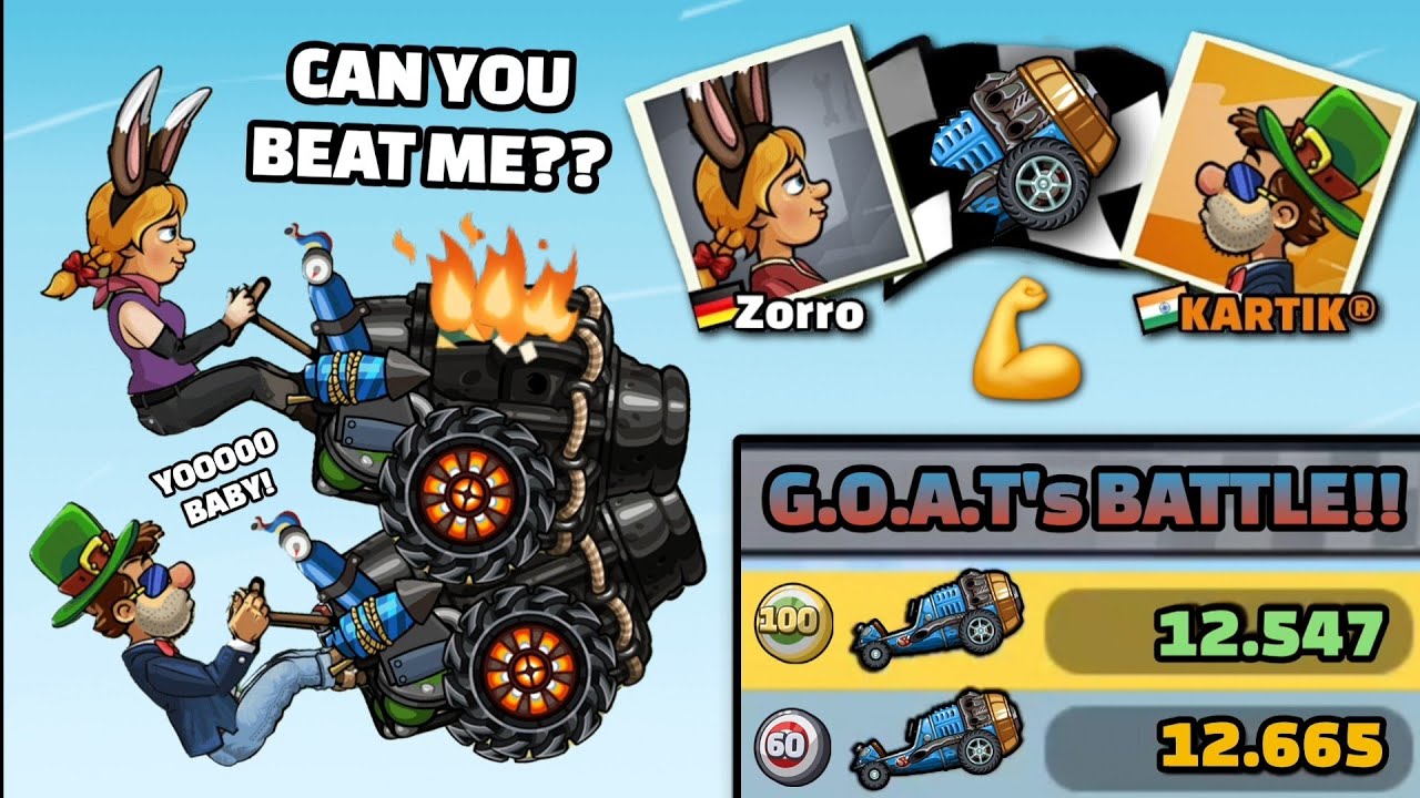 (KARTIK®) MR.HCR2 vs ZORRO HCR2!! 🤯💪 BEAST BATTLE IN COMMUNITY SHOWCASE - Hill Climb Racing 2