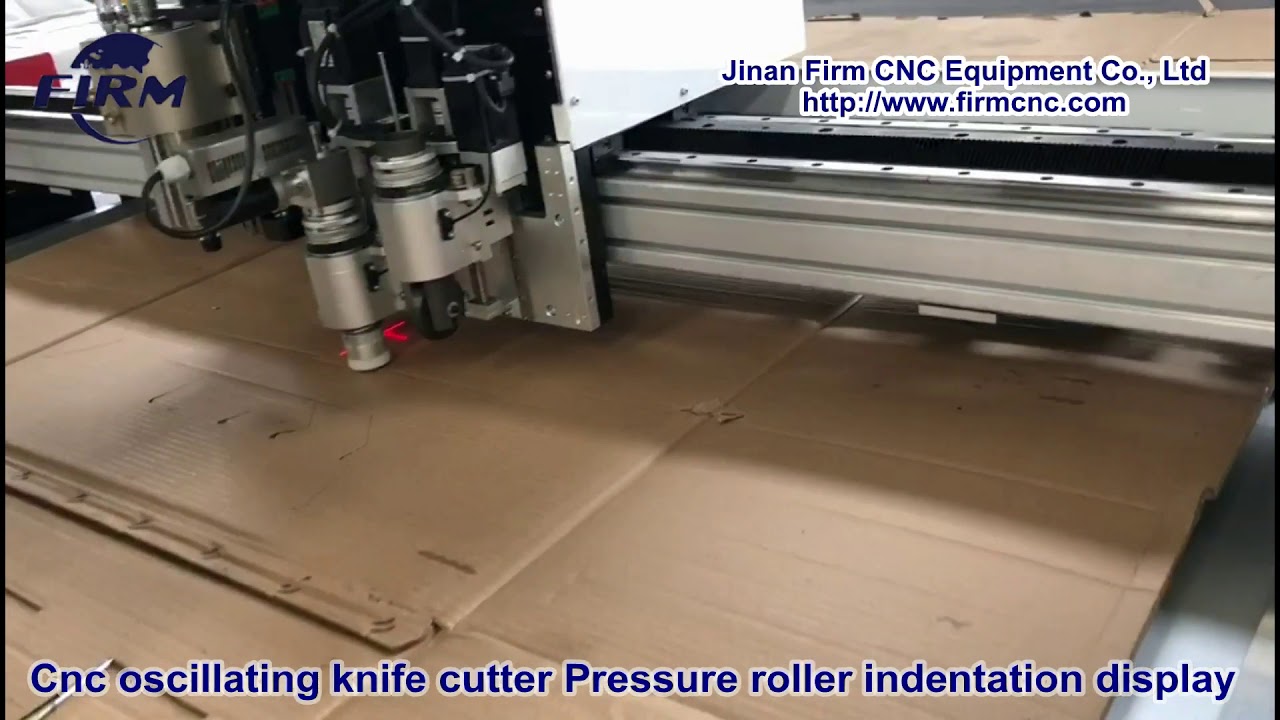 Cnc oscillating knife cutter Pressure roller indentation display