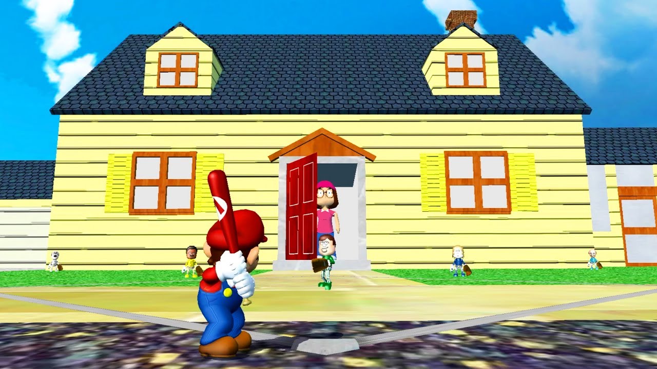 When you put OFFENSIVE FAMILY GUY in Mario Super Sluggers...